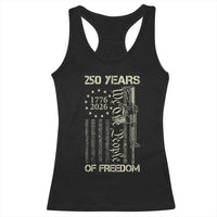 250 Years of Freedom Camo Flag Racerback Tank Top We The People Second Amendment 1776-2026 Patriotic