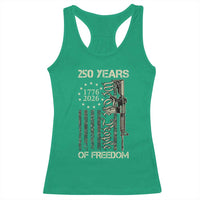 250 Years of Freedom Camo Flag Racerback Tank Top We The People Second Amendment 1776-2026 Patriotic