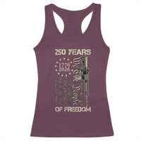 250 Years of Freedom Camo Flag Racerback Tank Top We The People Second Amendment 1776-2026 Patriotic