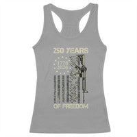250 Years of Freedom Camo Flag Racerback Tank Top We The People Second Amendment 1776-2026 Patriotic