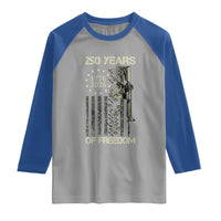 250 Years of Freedom Camo Flag Raglan Shirt We The People Second Amendment 1776-2026 Patriotic