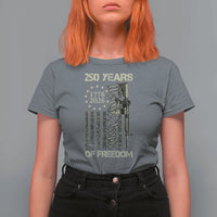 250 Years of Freedom Camo Flag T Shirt For Women We The People Second Amendment 1776-2026 Patriotic