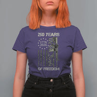 250 Years of Freedom Camo Flag T Shirt For Women We The People Second Amendment 1776-2026 Patriotic
