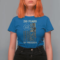250 Years of Freedom Camo Flag T Shirt For Women We The People Second Amendment 1776-2026 Patriotic