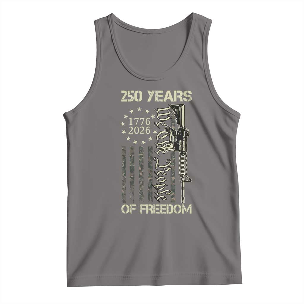 250 Years of Freedom Camo Flag Tank Top We The People Second Amendment 1776-2026 Patriotic