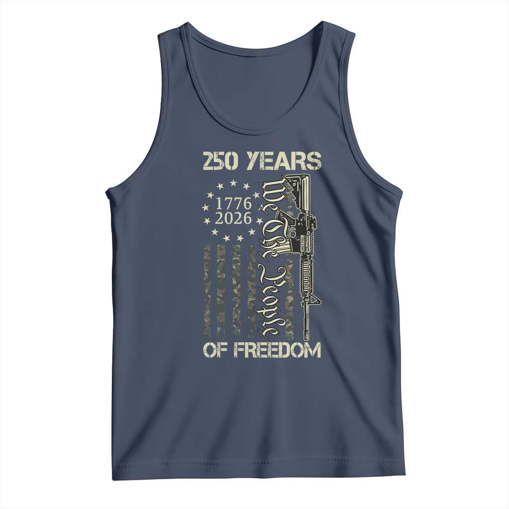 250 Years of Freedom Camo Flag Tank Top We The People Second Amendment 1776-2026 Patriotic