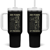 250 Years of Freedom Camo Flag Tumbler With Handle We The People Second Amendment 1776-2026 Patriotic