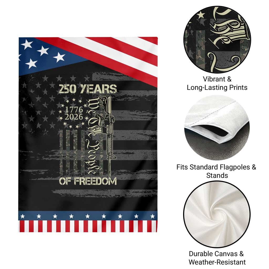 250 Years of Freedom Camo Flag Patriotic Garden Flag We The People Second Amendment 1776-2026 Patriotic