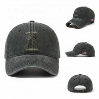 250 Years of Freedom Camo Flag Washed Cotton Baseball Cap We The People Second Amendment 1776-2026 Patriotic