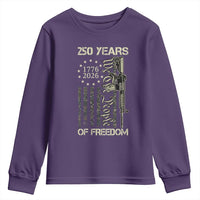 250 Years of Freedom Camo Flag Youth Sweatshirt We The People Second Amendment 1776-2026 Patriotic