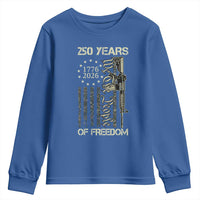 250 Years of Freedom Camo Flag Youth Sweatshirt We The People Second Amendment 1776-2026 Patriotic