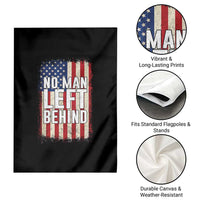 No Man Left Behind Patriotic Garden Flag Distressed American Flag