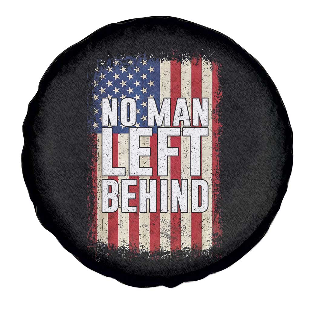 No Man Left Behind Patriotic Spare Tire Cover Distressed American Flag