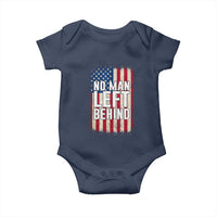 No Man Left Behind Patriotic Baby Onesie Distressed American Flag