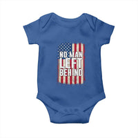No Man Left Behind Patriotic Baby Onesie Distressed American Flag