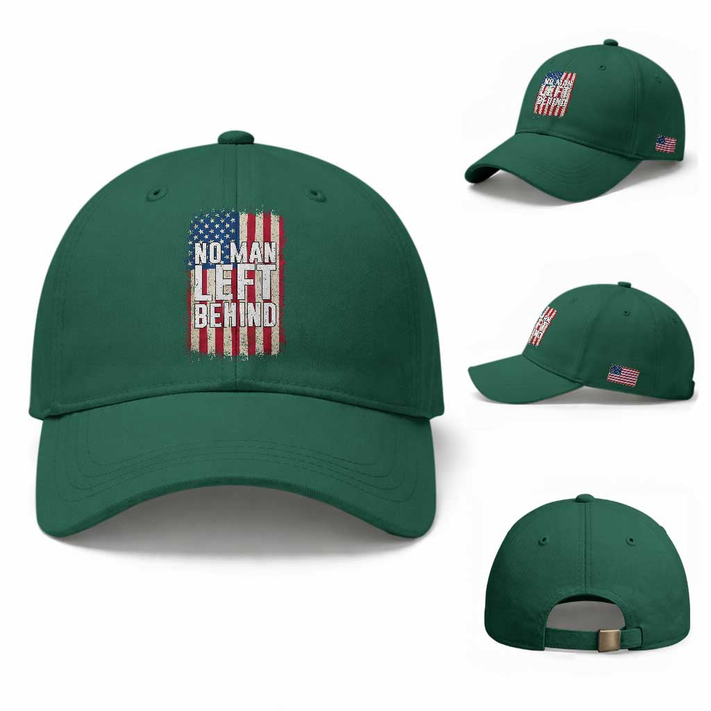 No Man Left Behind Patriotic Baseball Cap Distressed American Flag