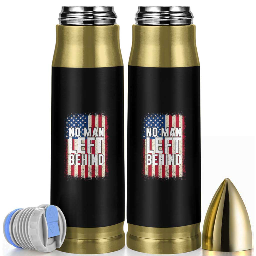 No Man Left Behind Patriotic Bullet Tumbler Distressed American Flag