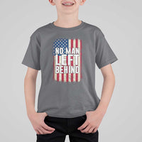 No Man Left Behind Patriotic T Shirt For Kid Distressed American Flag