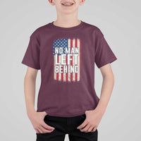 No Man Left Behind Patriotic T Shirt For Kid Distressed American Flag