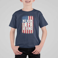 No Man Left Behind Patriotic T Shirt For Kid Distressed American Flag