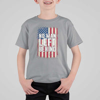 No Man Left Behind Patriotic T Shirt For Kid Distressed American Flag