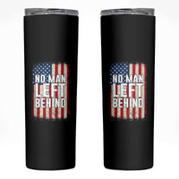 No Man Left Behind Patriotic Skinny Tumbler Distressed American Flag