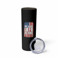 No Man Left Behind Patriotic Skinny Tumbler Distressed American Flag