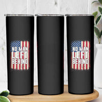 No Man Left Behind Patriotic Skinny Tumbler Distressed American Flag