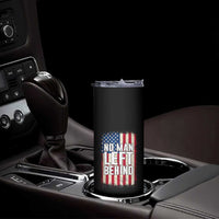 No Man Left Behind Patriotic Skinny Tumbler Distressed American Flag