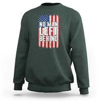 No Man Left Behind Patriotic Sweatshirt Distressed American Flag