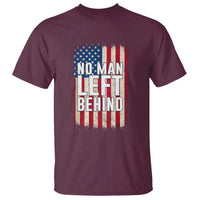 No Man Left Behind Patriotic T Shirt Distressed American Flag