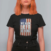 No Man Left Behind Patriotic T Shirt For Women Distressed American Flag