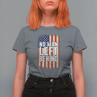 No Man Left Behind Patriotic T Shirt For Women Distressed American Flag