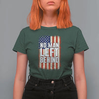 No Man Left Behind Patriotic T Shirt For Women Distressed American Flag