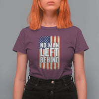 No Man Left Behind Patriotic T Shirt For Women Distressed American Flag