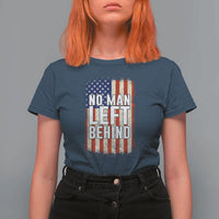 No Man Left Behind Patriotic T Shirt For Women Distressed American Flag