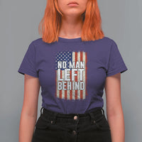No Man Left Behind Patriotic T Shirt For Women Distressed American Flag
