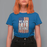 No Man Left Behind Patriotic T Shirt For Women Distressed American Flag