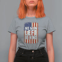 No Man Left Behind Patriotic T Shirt For Women Distressed American Flag