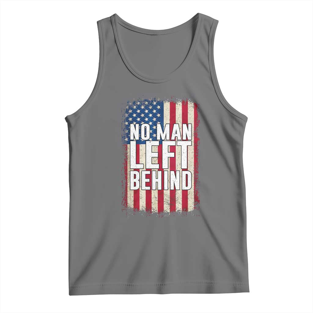 No Man Left Behind Patriotic Tank Top Distressed American Flag