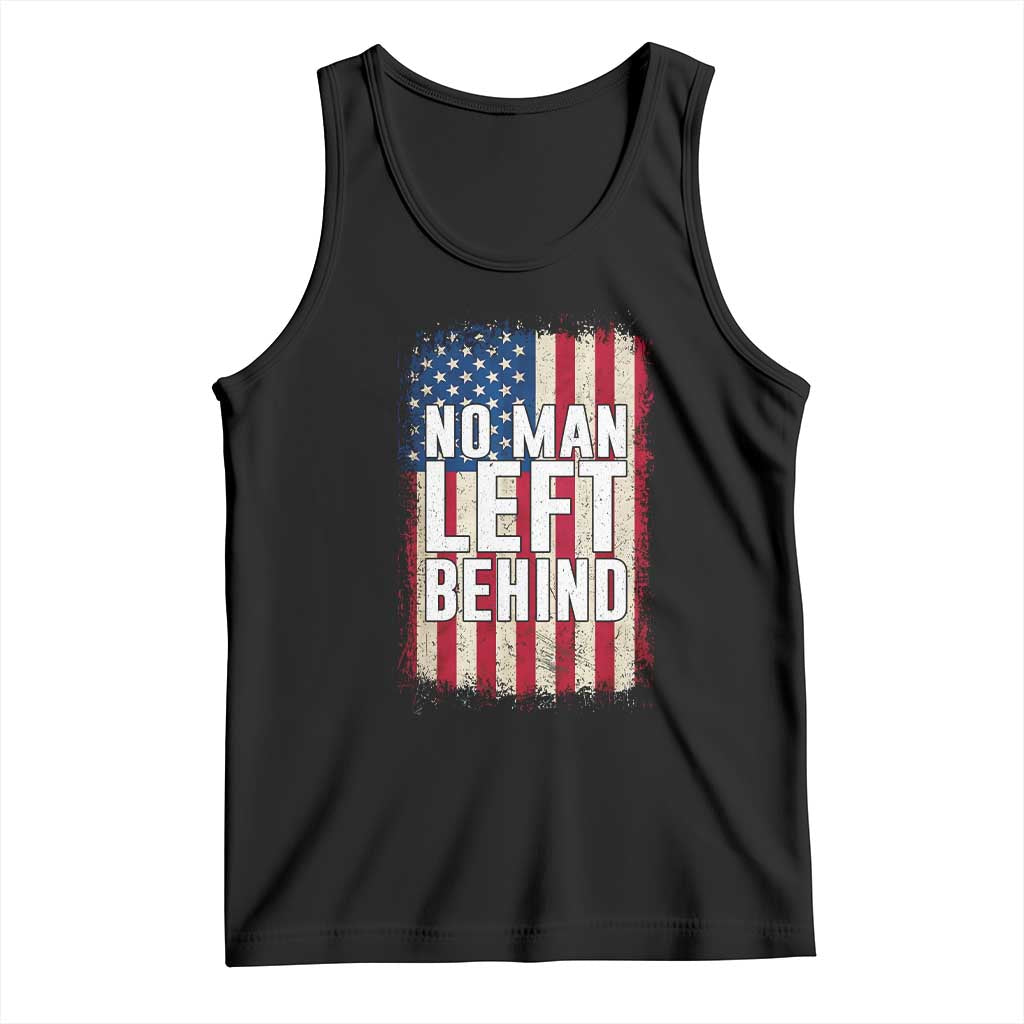 No Man Left Behind Patriotic Tank Top Distressed American Flag