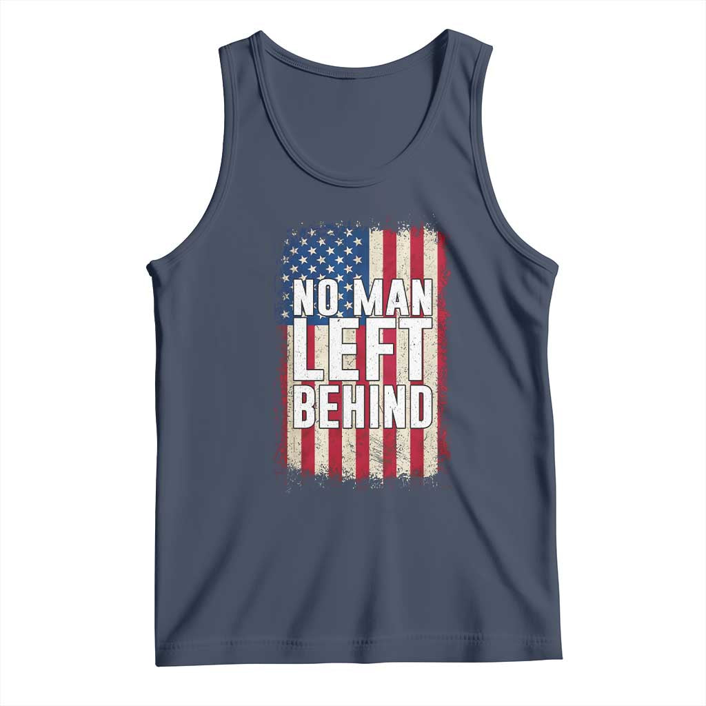 No Man Left Behind Patriotic Tank Top Distressed American Flag