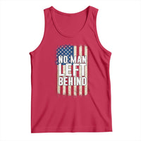 No Man Left Behind Patriotic Tank Top Distressed American Flag