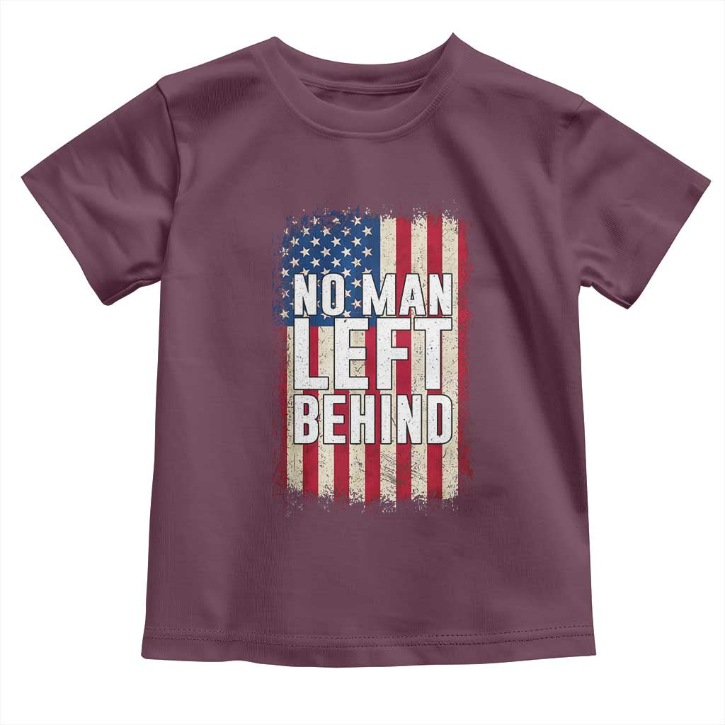 No Man Left Behind Patriotic Toddler T Shirt Distressed American Flag