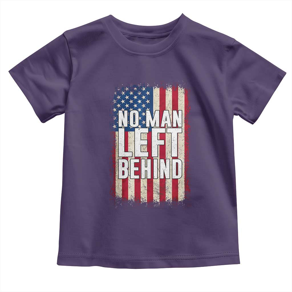 No Man Left Behind Patriotic Toddler T Shirt Distressed American Flag