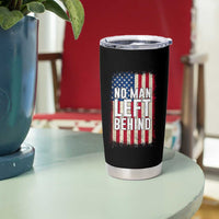 No Man Left Behind Patriotic Tumbler Cup Distressed American Flag