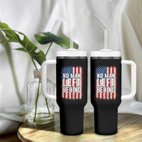 No Man Left Behind Patriotic Tumbler With Handle Distressed American Flag