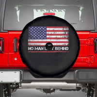 No Man Left Behind Distressed USA Flag Spare Tire Cover Patriotic US Military Brotherhood