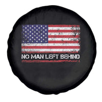 No Man Left Behind Distressed USA Flag Spare Tire Cover Patriotic US Military Brotherhood