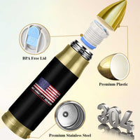 No Man Left Behind Distressed USA Flag Bullet Tumbler Patriotic US Military Brotherhood